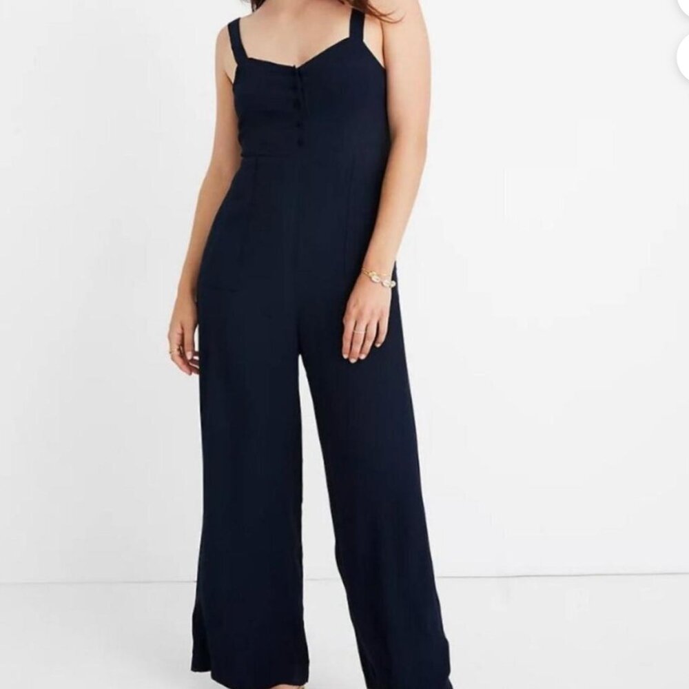 Madewell Navy Wide-Leg Jumpsuit, size 00, like new condition